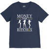 money over bitches graphic V-Neck Tee