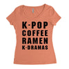 k pop coffee ramen k dramas Women's Triblend Scoop T-shirt
