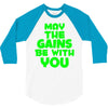 gym gains fitness slogan 3/4 Sleeve Shirt