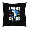 brother shark doo doo doo family matching Throw Pillow