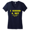 i kissed a boy Women's V-Neck T-Shirt