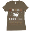santa leo christmas ugly t shirts Ladies Fitted T-Shirt