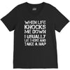 when life knocks me down V-Neck Tee