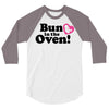 Bun in the Oven with Heart Baby Girl 3/4 Sleeve Shirt