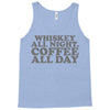 whiskey all night coffee all day Tank Top