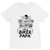 You Cant Scare Me I am Biker Papa V-Neck Tee