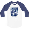 official t shirt mens you me at six sinners never sleep big all sizes 3/4 Sleeve Shirt