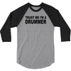 trust me i'm a drummer drum sticks music musician band rock cool geek 3/4 Sleeve Shirt
