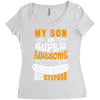 My Son Is Super Awesome His Stepdad Women's Triblend Scoop T-shirt