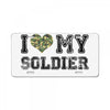 i love my soldier regular camouflage License Plate