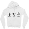 peace love coffee Zipper Hoodie
