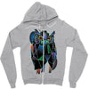 polygonal owl Zipper Hoodie