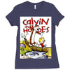 calvin hobbes Ladies Fitted T-Shirt