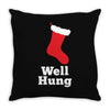 well hung Throw Pillow