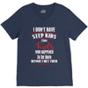 step kids white letter V-Neck Tee