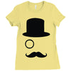 moustache gentleman Ladies Fitted T-Shirt