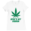 Support Liver Cancer Awareness With A Emerald Cannabis Leaf Ladies Fitted T-Shirt