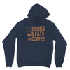 books and cats and coffee Unisex Hoodie