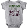 running is my happy hour Baby Bodysuit