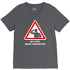 body under construction road sign V-Neck Tee