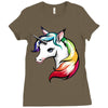 rainbow unicorn Ladies Fitted T-Shirt