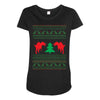 ugly sweater dinosour Maternity Scoop Neck T-shirt