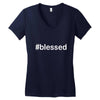 hashtag blessed Women's V-Neck T-Shirt
