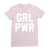 girl power white logo Ladies Fitted T-Shirt