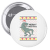 ugly dinosaur merry christmas Pin-back button