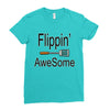 flippin awesome cooking greeting Ladies Fitted T-Shirt