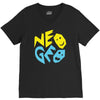 neo geo tribute yellow &amp; blue logo V-Neck Tee