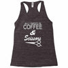all i need is coffee sciossors Racerback Tank