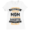Super Cool Mom Of A Freaking Awesome Granddaughter Ladies Fitted T-Shirt