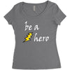 be a hero logo white Women's Triblend Scoop T-shirt