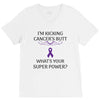 I Am Kicking Cancers Butt Whats Your Superpower? V-Neck Tee
