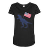 Patriotic T-Rex Maternity Scoop Neck T-shirt