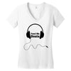 feed me beats Women's V-Neck T-Shirt