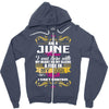 i am a june women Zipper Hoodie