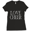love cheer gold mixed media Ladies Fitted T-Shirt