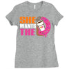 She Wants The D - Dunkin Donuts Ladies Fitted T-Shirt