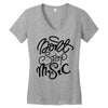 don't stop the music Women's V-Neck T-Shirt