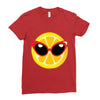 Lemon with Disco Glasses Ladies Fitted T-Shirt