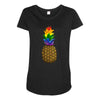 rainbow pineaplle Maternity Scoop Neck T-shirt