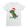 christmas dinosaur Ladies Fitted T-Shirt