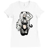cat woman Ladies Fitted T-Shirt