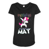 UNICORN ARE BORN IN MAY Maternity Scoop Neck T-shirt
