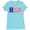 american freedom flag Ladies Fitted T-Shirt