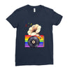 Ceremony of Love with Rainbow Colors Ladies Fitted T-Shirt