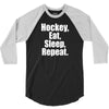 Eat Sleep Hockey Repat - Hockey Fans 3/4 Sleeve Shirt