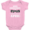 never underestimate an old man who was born in april. Baby Onesie